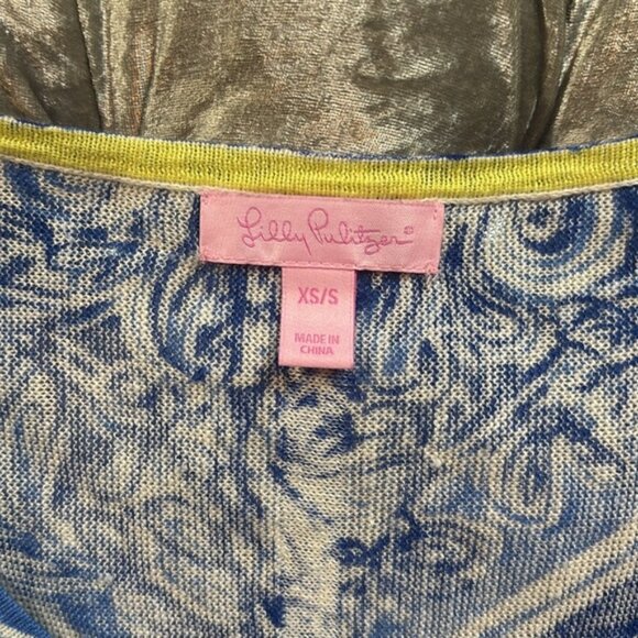 Lilly Pulitzer Jameson Linen Blue Crush Sweater, size xs/s, good used condition - Picture 6 of 8
